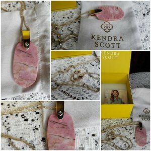 Kendra Scott INEZ goldtone necklace pink rhodonite
